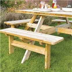 Deluxe Square Picnic Garden Table (6.5ft X 6.5ft)