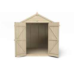7ft X 7ft (2.2m X 2.1m) Pressure Treated Overlap Apex Wooden Garden Shed With Double Doors And 2 Windows - Modular