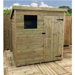 5ft X 3ft Pressure Treated Tongue & Groove Pent Shed With 1 Window + Single Door + Safety Toughened Glass