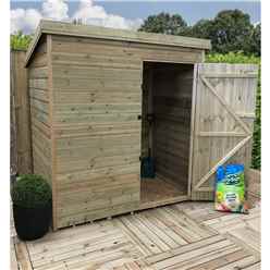 4ft X 3ft Windowless Pressure Treated Tongue And Groove Pent Shed With Single Door