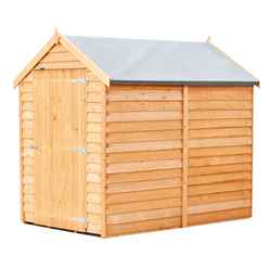 6ft X 4ft  (1.83m X 1.20m) - Super Value Overlap - Apex Wooden Garden Shed - Windowless - Single Door