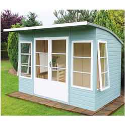10ft X 6ft (2.99m X 1.79m) - Premier Pent Wooden Summerhouse - 4 Windows - Double Doors - 12mm T&g Walls & Floor