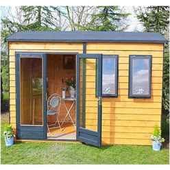 12ft X 7ft (3.59m X 2.23m) - Premier Reverse Wooden Studio - 2 Windows - Double Doors - 20mm Walls