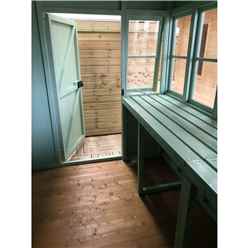 8ft X 8ft (2.44m X 2.39m) - Tongue And Groove - Pent Potting Shed - 2 Opening Windows - Single Door - 12mm Tongue And Groove Floor & Roof
