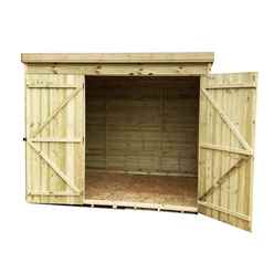 7ft X 6ft Windowless Pressure Treated Tongue & Groove Pent Shed + Double Doors