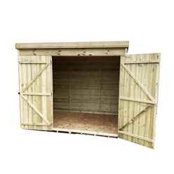 7ft X 6ft Windowless Pressure Treated Tongue & Groove Pent Shed + Double Doors