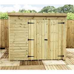7ft X 6ft Windowless Pressure Treated Tongue & Groove Pent Shed + Double Doors