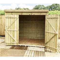 7ft X 6ft Windowless Pressure Treated Tongue & Groove Pent Shed + Double Doors