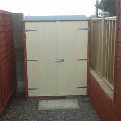 2ft X 4ft  (0.64m X 1.22m) - Tongue & Groove - Pent Garden Store - Windowless - Double Doors - 11mm Solid Osb (core)