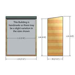 2ft X 4ft  (0.64m X 1.22m) - Tongue & Groove - Pent Garden Store - Windowless - Double Doors - 11mm Solid Osb (core)
