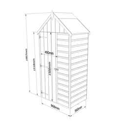 3ft X 2ft  (0.87m X 0.56m) - Handy Tongue & Groove Apex Store - Windowless - Single Door - 11mm Solid Osb Floor