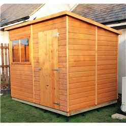 8ft X 6ft (1.83m X 2.39m) - Tongue And Groove - Pent Garden Shed - 1 Window - Single Door