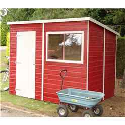 8ft X 6ft (1.83m X 2.39m) - Tongue And Groove - Pent Garden Shed - 1 Window - Single Door