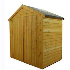 4ft X 6ft  (1.12m X 1.76m) -  Dip Treated Overlap - Apex Garden Shed - Windowless - Double Doors