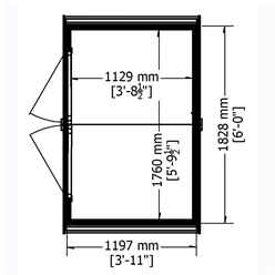 4ft X 6ft  (1.12m X 1.76m) -  Dip Treated Overlap - Apex Garden Shed - Windowless - Double Doors
