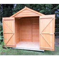 4ft X 6ft  (1.12m X 1.76m) -  Dip Treated Overlap - Apex Garden Shed - Windowless - Double Doors