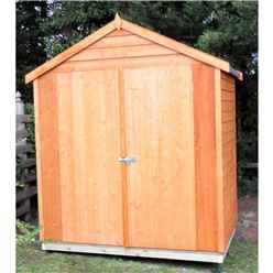 4ft X 6ft  (1.12m X 1.76m) -  Dip Treated Overlap - Apex Garden Shed - Windowless - Double Doors