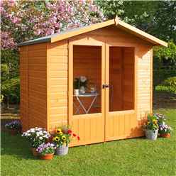 7ft X 5ft (2.05m X 1.55m)  - Premier Wooden Summerhouse - Double Doors - 12mm T&g Walls & Floor