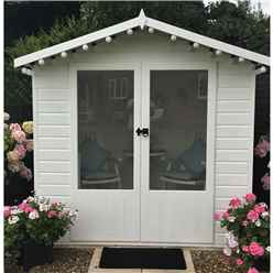 7ft X 5ft (2.05m X 1.55m)  - Premier Wooden Summerhouse - Double Doors - 12mm T&g Walls & Floor