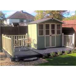 7ft X 5ft (2.05m X 1.62m)  - Premier Wooden Summerhouse - Central Double Doors - 12mm T&g Walls & Floor