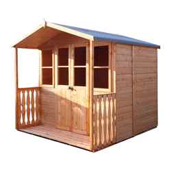 7ft X 7ft (2.05m X 1.55m) -  Premier Wooden Summerhouse - Double Doors - Side Windows - 12mm T&g Walls & Floor