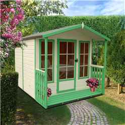 7ft X 7ft (2.05m X 1.98m) - Premier Wooden Summerhouse - Single Door - 12mm T&g Walls - Floor - Roof