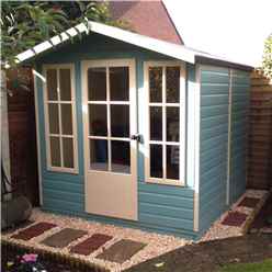 7ft X 7ft (2.05m X 1.98m) - Premier Wooden Summerhouse - Single Door - 12mm T&g Walls - Floor - Roof