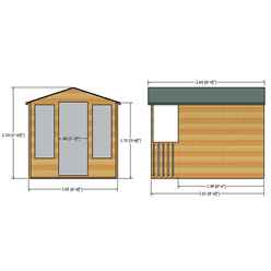 7ft X 7ft (2.05m X 1.98m) - Premier Wooden Summerhouse - Single Door - 12mm T&g Walls - Floor - Roof