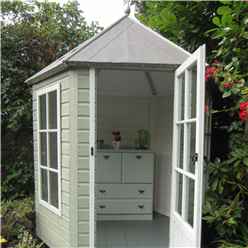 6ft X 7ft (1.87m X 2.16m) -  Premier Wooden Hexagonal Summerhouse - Single Door - 12mm T&g Walls & Floor