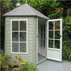 6ft X 7ft (1.87m X 2.16m) -  Premier Wooden Hexagonal Summerhouse - Single Door - 12mm T&g Walls & Floor