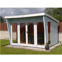 10ft X 10ft (2.99m X 3.06m)  - Premier Wooden Summerhouse - Double Doors - 12mm T&g Walls & Floor
