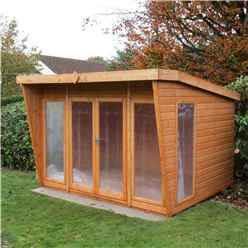 10ft X 10ft (2.99m X 3.06m)  - Premier Wooden Summerhouse - Double Doors - 12mm T&g Walls & Floor