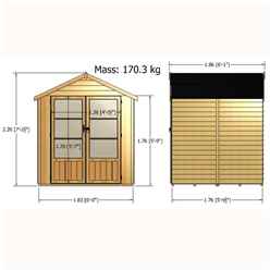6ft X 6ft (1.76m X 1.83m) - Value Overlap Summerhouse - Double Doors - 11mm Osb Floor & Roof