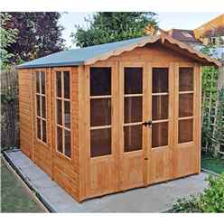 10ft X 7ft (2.97m X 2.05m) - Premier Wooden Summerhouse - Optional Veranda - 12mm T&g Walls - Floor - Roof