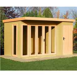 12ft X 8ft (3.59m X 2.39) - Premier Pent Wooden Summerhouse - 4 Windows - Double Doors - 12mm T&g Walls - Floor - Roof