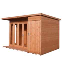 12ft X 8ft (3.59m X 2.39) - Premier Pent Wooden Summerhouse - 4 Windows - Double Doors - 12mm T&g Walls - Floor - Roof