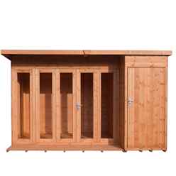 12ft X 8ft (3.59m X 2.39) - Premier Pent Wooden Summerhouse - 4 Windows - Double Doors - 12mm T&g Walls - Floor - Roof