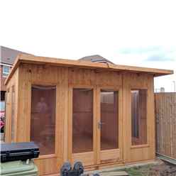 12ft X 10ft (3.59m X 2.99m) - Premier Pent Wooden Summerhouses - 6 Windows - Double Doors - 12mm T&g Walls - Extra Strength Floor 16mm T&g