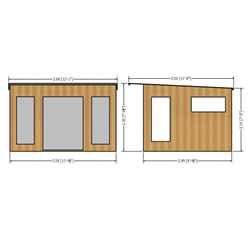 12ft X 10ft (3.59m X 2.99m) - Premier Pent Wooden Summerhouses - 6 Windows - Double Doors - 12mm T&g Walls - Extra Strength Floor 16mm T&g