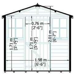 7ft X 9ft (2.05m X 2.61m) - Tongue & Groove - Apex Garden Shed - Veranda - 2 Windows - Single Door - 12mm Tongue And Groove Floor