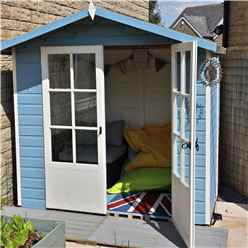 Installed 7ft X 5ft (1.55m X 2.05m) - Premier Wooden Summerhouse - Double Doors - 12mm Tongue And Groove Floor Installation Included