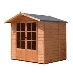 Installed 7ft X 5ft (1.55m X 2.05m) - Premier Wooden Summerhouse - Double Doors - 12mm Tongue And Groove Floor Installation Included