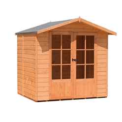 Installed 7ft X 5ft (1.55m X 2.05m) - Premier Wooden Summerhouse - Double Doors - 12mm Tongue And Groove Floor Installation Included