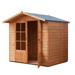 Installed 7ft X 5ft (1.55m X 2.05m) - Premier Wooden Summerhouse - Double Doors - 12mm Tongue And Groove Floor Installation Included