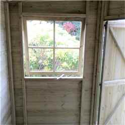 8ft X 8ft (2.25m X 2.25m) - Pressure Treated Tongue And Groove - Corner Shed - 2 Opening Windows - Double Doors - 12mm Tongue And Groove