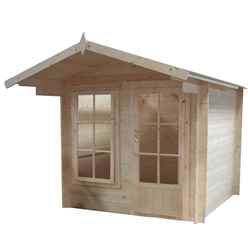2.4m X 2.4m Premier Apex Log Cabin With Interchangeable Door And Window + Free Floor & Felt (19mm)