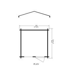 2.4m X 2.4m Premier Apex Log Cabin With Interchangeable Door And Window + Free Floor & Felt (19mm)
