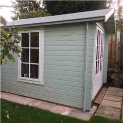2.4m X 2.4m Premier Apex Log Cabin With Double Doors And Side Window + Free Floor & Felt (19mm)