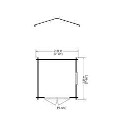 2.4m X 2.4m Premier Apex Log Cabin With Double Doors And Side Window + Free Floor & Felt (19mm)
