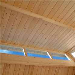 7ft X 7ft Skylight Shed - Double Doors - 19mm Tongue + Groove Walls, Floor + Roof - Painted Light Grey